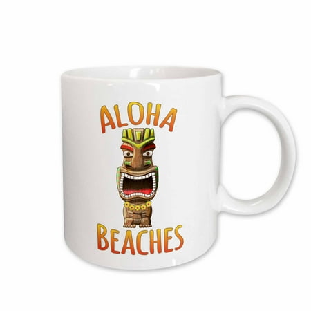 

Funny Aloha Beaches with a cool tropical Hawaiian tiki statue. 11oz Mug mug-291827-1