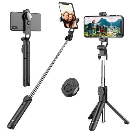 Bluetooth Selfie Stick, Extendable Phone Tripod Selfie Stick with Wireless Remote for iPhone XR/XS/X/8/8 plus/7/7 Plus, Galaxy S9/S8/S7/S6, iOS, Android, Xiaomi, Huawei
