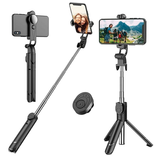 Selfie Stick Tripod Bluetooth, LATZZ 45 Inch Phone Tripod, Extendable iPhone Stand Tripod with Wireless Remote Shutter Compatible iPhone Xs MAX/XR/X/8/8P/7/7P/6/6P/Galaxy Note 8/S9+/S9, More