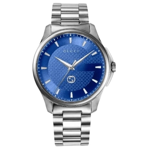 Gucci G-Timeless Stainless Steel Blue Dial Quartz Mens Watch YA126371