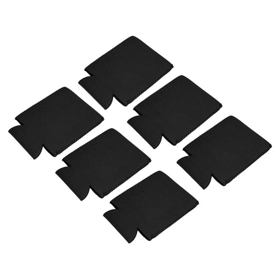 Uxcell Can Cooler Sleeves Insulated Collapsible Neoprene Covers 2.6mm Thick for 12 Oz Cans Bottle, Black Pack of 6