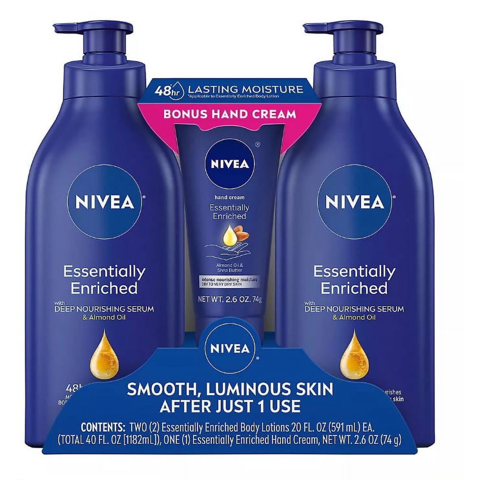 Nivea Essentially Enriched Body Lotion and Hand Cream Variety Pack