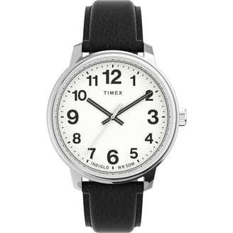 Working Timex Black & White Round Face  Stretch Strap Quartz Watch 32mm Fit 7.5 Amazon.com: Timex Men main image 3