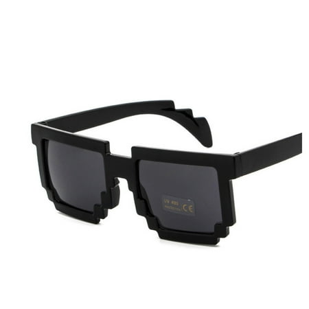 Unisex Fashion Novelty Square Mosaic Sunglasses Lenses Color:Bright black