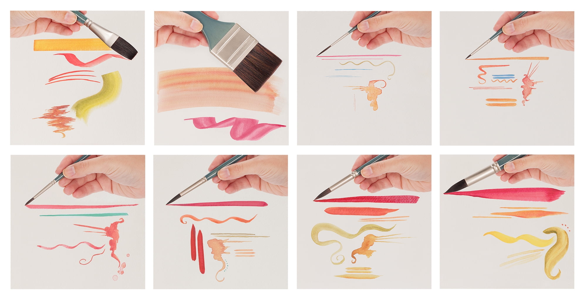 Mimik Professional Watercolor Brushes - Mottler Set of 3  - Synthetic Squirrel Hair - Natural Bristle Artist Brushes for Watercolors, Gouache & Acrylics - Imitates Natural Squirrel and Sable Hair
