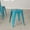 Teal, variant on Merrick Lane Set of 4 18" High Backless Stacking Dining Stools with Durable Metal Frame in Teal