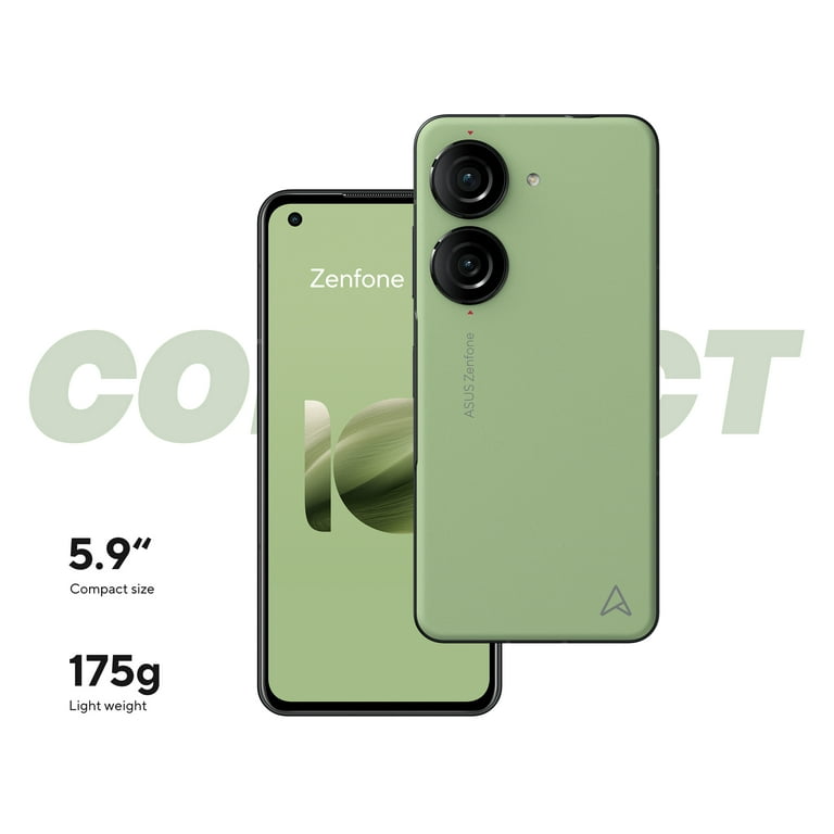 ASUS Zenfone 10 Cell Phone, FHD+ , Camera, 5G 32MP IP68, AI2302-16G512G-GN 5.9” Front version] LTE AMOLED [US Unlocked, Green, 16GB+512GB 144Hz