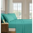 thumbnail image 2 of Celine Linen Holiday Gift Dobby Stripe 1500 Series Percale Wrinkle and Fade Resistant (6-Piece) Bedding Set, Queen, Santorini Teal, 2 of 3