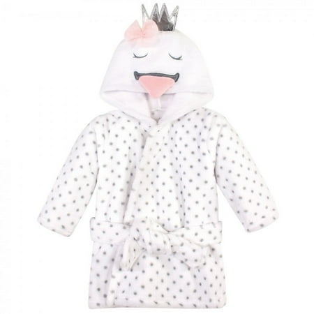 UPC: 0660168163261 | Hudson Baby Infant Girl Plush Animal Face Bathrobe Swan 0-9 Months