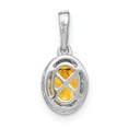 thumbnail image 3 of Auriga Fine Jewelry 14K White Gold Oval Citrine and Diamond Pendant for Women (L-15.15mm, W-7.25mm), 3 of 6
