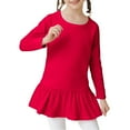 thumbnail image 2 of YunPes Long Sleeve Plain Swing Dress for Little Girls Backless Cotton 18m Girl Dress, 2 of 6