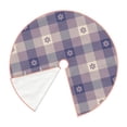 thumbnail image 2 of Daiia Purple Floral Gingham Check Plaid Drawing Merry Christmas Tree Skirt , Xmas Large Lace-up Tree Skirt, Santa Snowflakes Rustic Home Decorations New Year Party Farmhouse Decor-30", 2 of 7