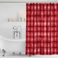 thumbnail image 2 of Polyester Fabric Red Plaid Shower Curtain, Modern Art Checkered Farmhouse Waterproof Bathtub Curtain Bathroom Decor Set with Hooks 72 x 78 Inches, 2 of 6