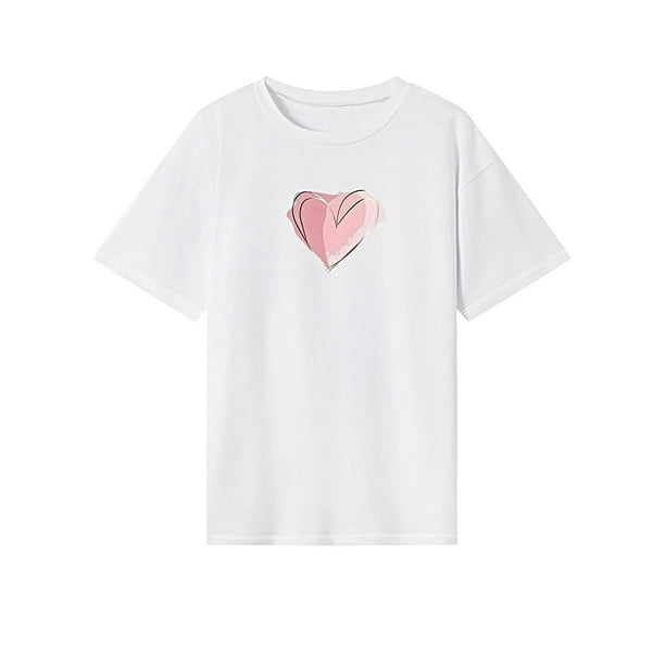Camiseta de verano con cuello redondo para mujer, para vacaciones, viajes, senderismo M