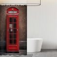 thumbnail image 6 of Telephone Booth Shower Curtain London Streets UK Red Brick Shower Curtain Retro Romantic England City Scenery Old Street Vintage Building Bathroom Decor Set with 12 Hooks 72x72 Inches, 6 of 6