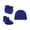 Blue, variant on Scarf ,Hat,& Gloves Hat Gloves Foot Set Three Piece Multi Color Set Silver