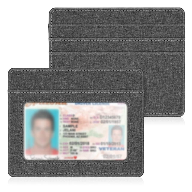 Tarjetero Fintie Slim, minimalista, de piel con bloqueo RFID