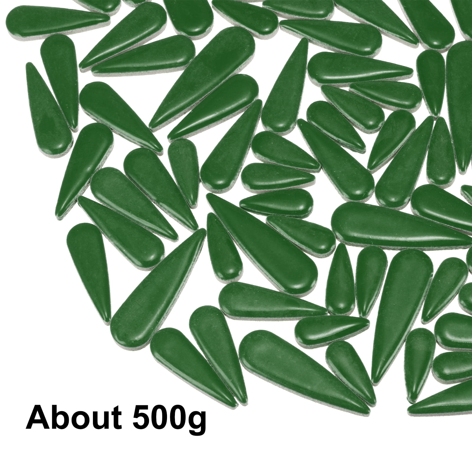 Uxcell 4mm Ceramic Mosaic Tile Teardrop Flower Leaf Tile Mosaic Block for Christmas Birthdays 1 Pack Dark Green