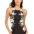 thumbnail image 3 of Calvin Klein ROSEWOOD BLACK Printed High-Neck Crossback Tankini Top, US X-Small, 3 of 3