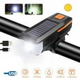 thumbnail image 2 of Solar Powered Light USB Rechargeable LED Bicycle Headlight Bike Front Lamp+Horn, 2 of 10