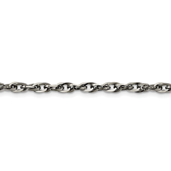 Stainless Steel Fancy Twisted Link 22inch Necklace - 22 Inch - Measures 4.2mm Wide
