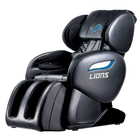 NFL Detroit Lions Electric Full Body Shiatsu Massage Chair Foot Roller Zero Gravity w/Heat