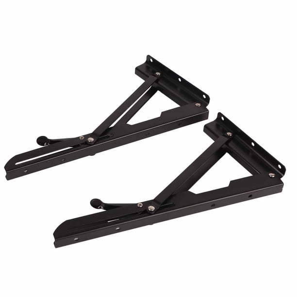 2 soportes de estante plegables de metal para montaje en pared, soporte triangular plegable para mesa de trabajo