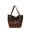 Brown, variant on Women's Large Capacity PU Tote Bag Studded Shoulder Bag Hobo Handbag with Metal Zipper, White