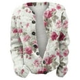 thumbnail image 4 of Jxximdong Cardigans for Women, Lightweight Print Stylish Open Front Cardigan, Women's Bolero Shrugs Pink, 4 of 4