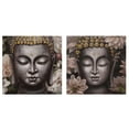 thumbnail image 1 of Toile Peinte À La Main Art Mural Rose Bouddha - Ensemble De 2, 1 of 3