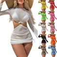 thumbnail image 2 of Umfun Chic Three-Piece Mesh Sheer Cover-Up Bikini Set with Gold Ring Cutout - Long Sleeve Beachwear for Vacation & Poolside Fashion, 2 of 9