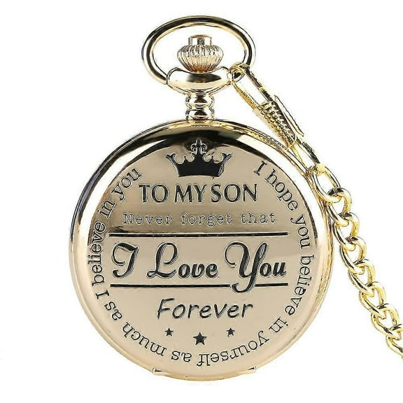 Engraved Pocket Watch To Son I Love You Gifts From A Mom Dad Birthday Gift Fob Watches Chains