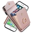 thumbnail image 2 of Elegante funda multifuncional tipo cartera para iPhone 6 Plus/6s Plus con correas, ranura para tarjetas, soporte para anillo, protección para cámara, material de PU, a prueba de golpes, un, 2 of 5