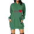 thumbnail image 1 of Vestido de sudadera con capucha de manga larga con estampado de corazón de amor del día de San Valentín para mujer Pompotops  hdfakjf2081, 1 of 6