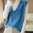 thumbnail image 2 of AherBiu Sweater Vests for Women V Neck Sleeveless Pullover Knitted Tops Solid Color Basic Tank Sweaters, 2 of 5