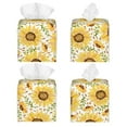thumbnail image 2 of Sikiie Watercolor With Sunflowers Leather Tissue Box Cover Square, tissue box holder, Tissue Box with Bottom Belt-5.2”x5.2”x5.2”, 2 of 7