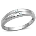 thumbnail image 1 of Alamode 3W779-6 Women Rhodium Brass Ring with AAA Grade CZ in Clear - Size 6, 1 of 1