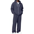 thumbnail image 2 of Sweatsuits for Men 2 Piece Men's Jogging Tracksuit Set Hoodie Casual Athletic Long Sleeve Zipper Suit Set Navy Xxl, 2 of 7