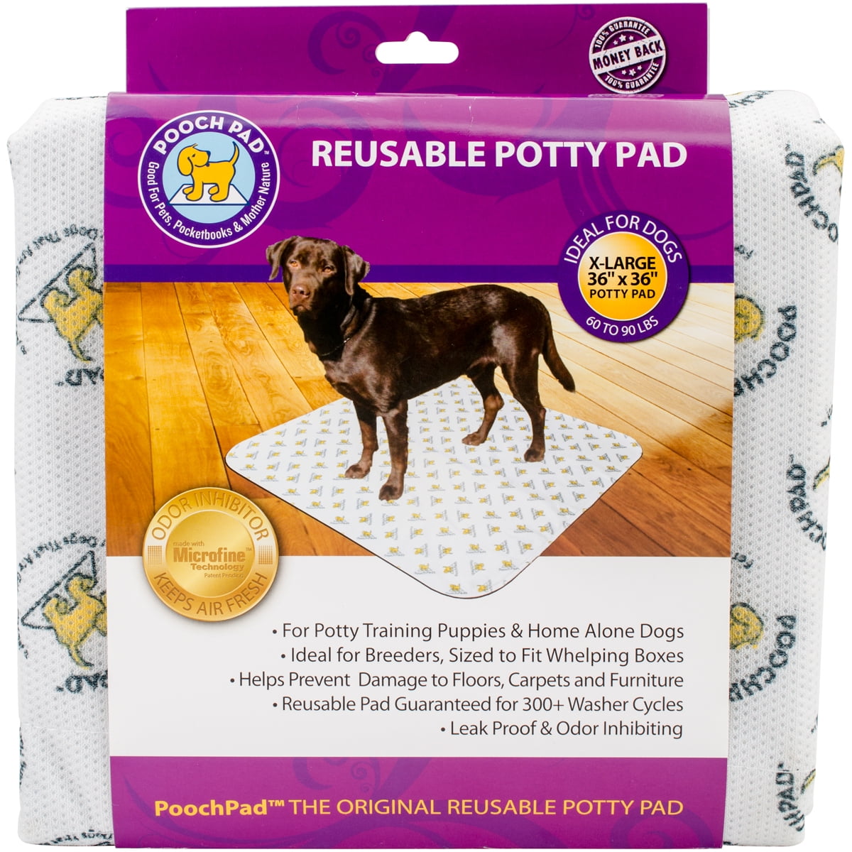 Reusable Absorbent Potty Pad, XLarge, 36" x 36", White