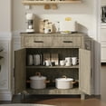 thumbnail image 5 of Kitchen Sideboard Buffet Cabinet, Wooden Buffet Cabinet Credenza Coffee Bar with 2 Drawers & 2 Doors, Gray Wood Sideboard for Living Room, Entryway, Corridor, JA3981, 5 of 6