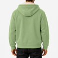 thumbnail image 6 of Mens Winter Coat Zip Up Long Sleeve Hooded Casual Outerwear Sherpa Fleece Lined Thick Oversized Soft Fall Fashion Jacket with Pockets Mint Green 4XL, 6 of 6