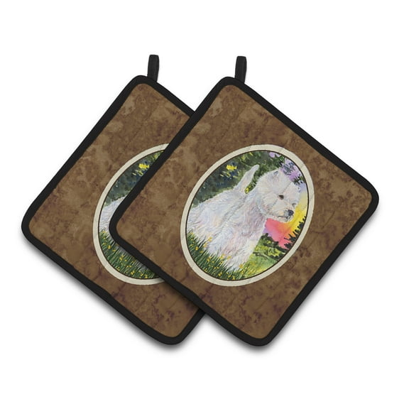 Carolines Treasures SS1067PTHD Westie Pair of Pot Holders, 7.5HX7.5W, multicolor