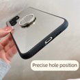 thumbnail image 3 of Mirror Phone Case for Samsung Galaxy S23 Ultra with Diamond Ring Holder Bracket Clear Imaging Cover, Slim Thin Fit Make Up Soft Silicone Bumper Shockproof Lens Protection Case for Women Girls,Gold, 3 of 7