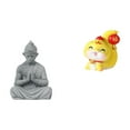 thumbnail image 1 of Estatua de serpiente de dibujos animados de Buda mono, figura de resina, escultura decorativa en miniatura, adorno para hotel, patio, estante, mesa, c, 1 of 8