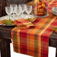 thumbnail image 2 of Fennco Styles Harvest Plaid 2 Layers Reversible Design Terracotta Cotton Coasters 6-inch Square, Set of 4 - Autumn Plaid Cocktail Napkins for Home Decor, Thanksgiving, Banquet and Special Occasion, 2 of 4
