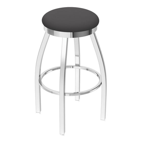 802 Misha 36" Swivel Extra Tall Bar Stool with Anodized Nickel Finish and Canter Espresso Seat