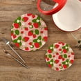 thumbnail image 2 of Table Trivets for Hot Dishes Strawberry Cute Flower Round Trivet Mat 2PCS Kitchen Potholders Heat Resistant Pot Holder for Bowl Teapot Home Decor Gifts, 2 of 7