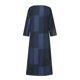 thumbnail image 5 of Puntoco Vestido Largo De Verano Para Mujer, Vestido Informal De Manga Tres Cuartos Con Estampado A Cuadros, Vestido De Talla Grande, Vestido De Manga Corta Con Cuello Redondo, Azul Oscuro L, 5 of 8