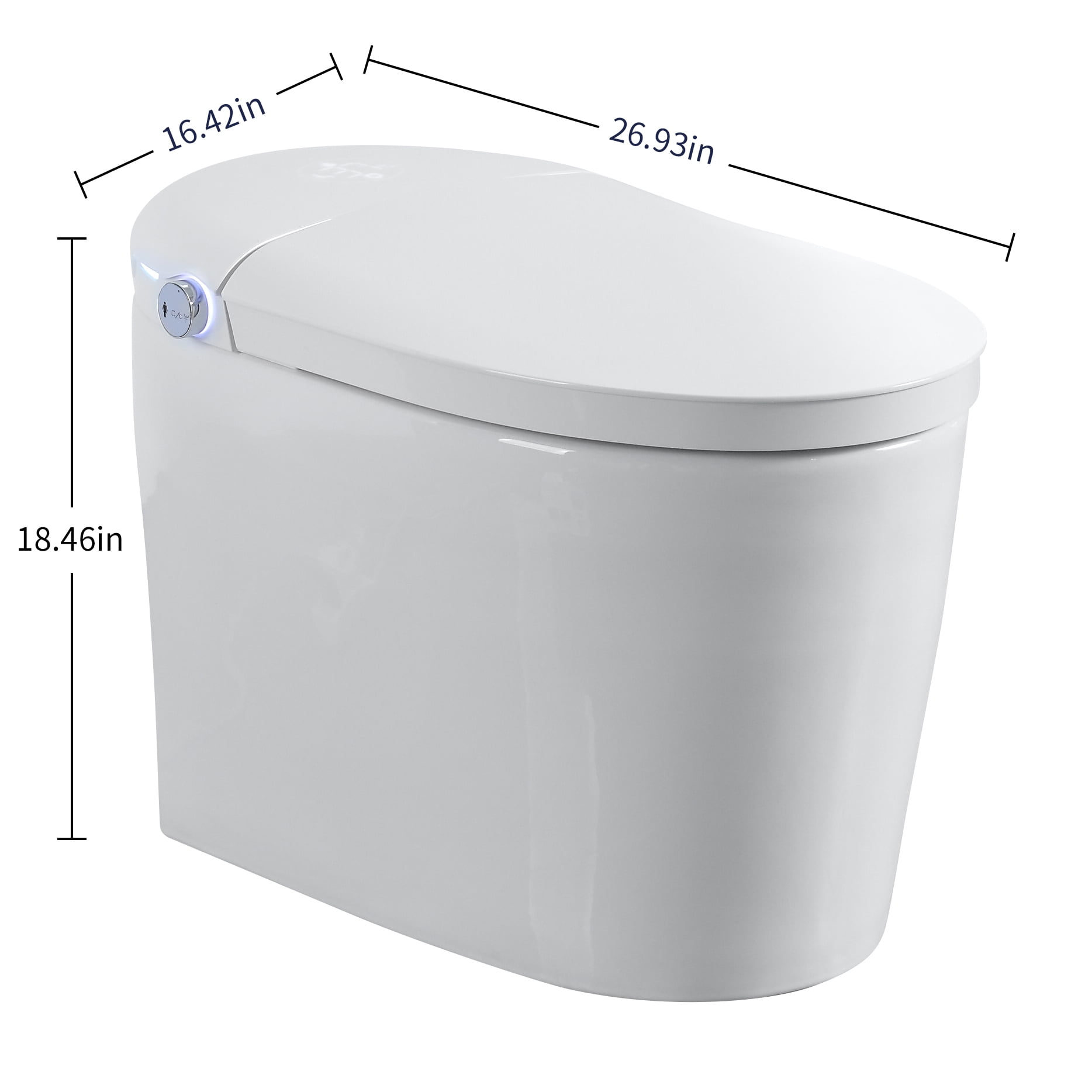 Alvantor Tankless Smart Toilet, One-Piece Bidet Toilet, Modern Auto Flush,Auto Open/Close,Heated Seat, Bubble Wash, Adjustable Temp White