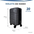 thumbnail image 3 of MALETA DE MANO RIGIDA 20 PULGADAS CON RUEDAS 360 Y CANDADO TSA MARCA GRAVITA, 3 of 6